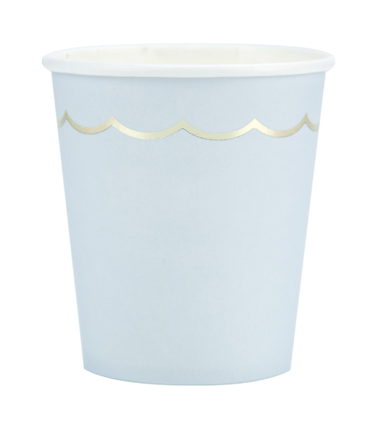 Gold Rim Cups - Pastel Blue Tim e Puce
