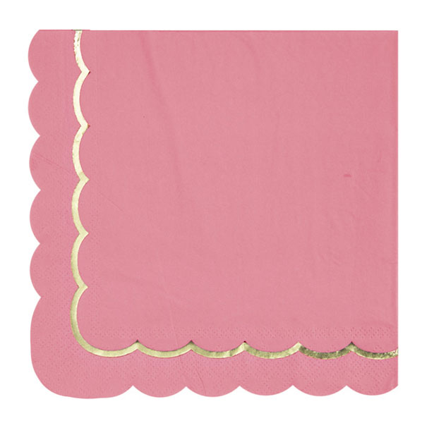 Napkins with gold border - Pink Tim e Puce
