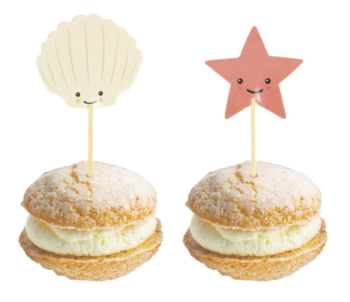 Topos de Cupcake Estrela e Concha do Mar