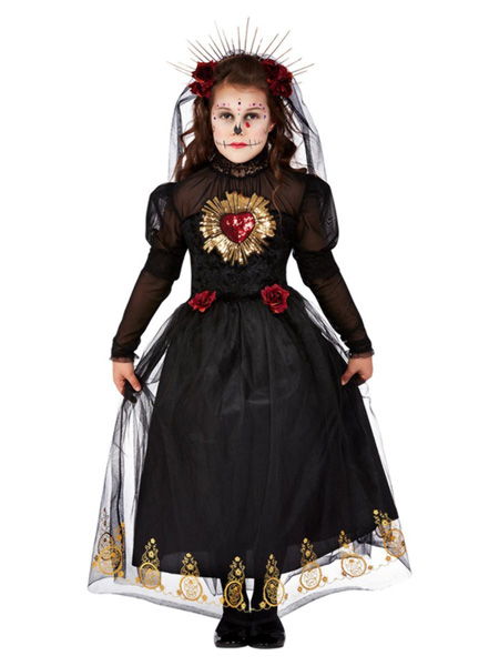 Day of the Dead Bridal Costume - 4-6 Years Smiffys