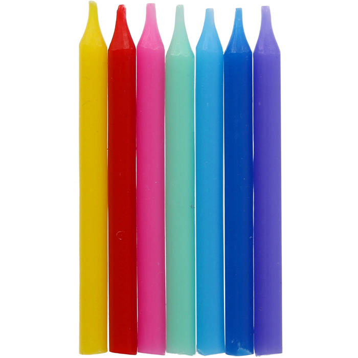 Color Pop Multicolored Candles 6cm Folat
