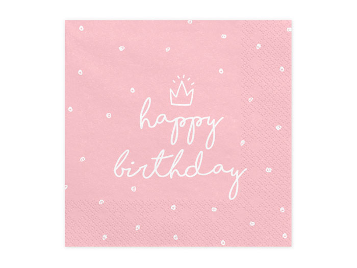 Happy Birthday Crown Napkins - Pink PartyDeco