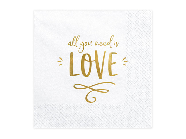 All You Need is Love White Napkins PartyDeco