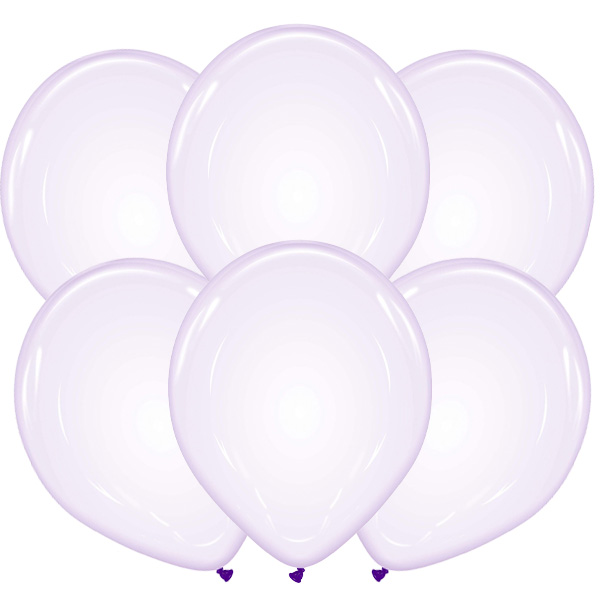 6 32cm Clear Balloons - Lilac XiZ Party Supplies