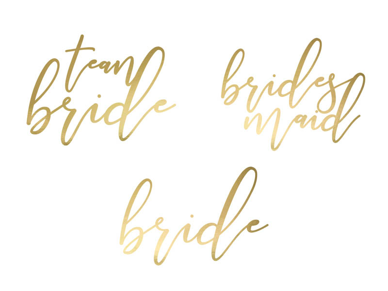 Script Gold Bachelorette Party Temporary Tattoos PartyDeco