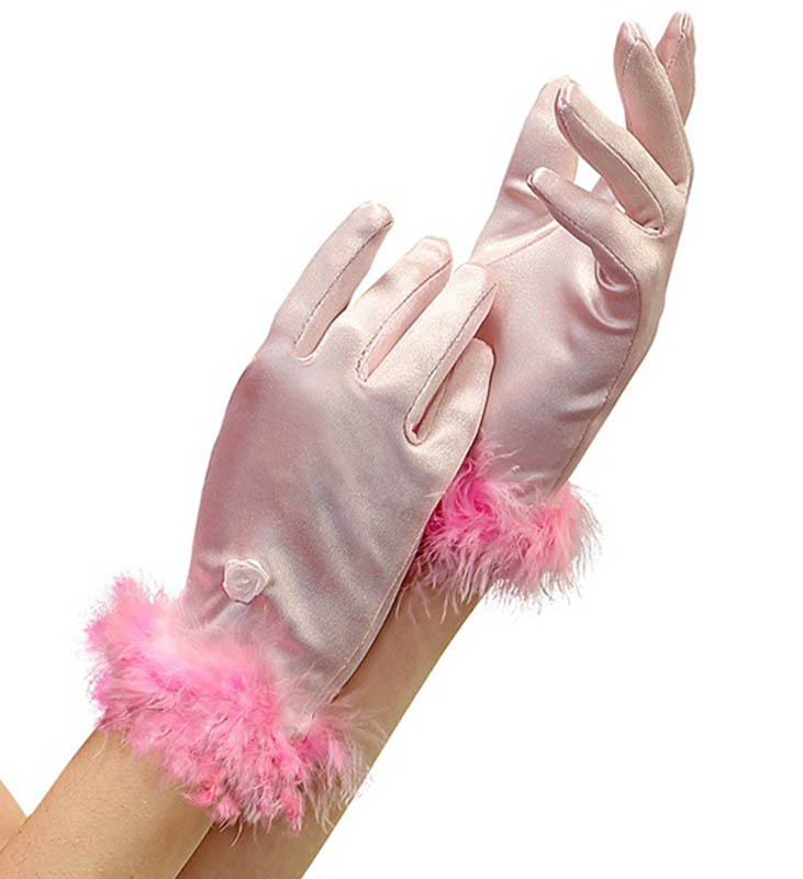 Pink Satin Gloves for Children Widmann