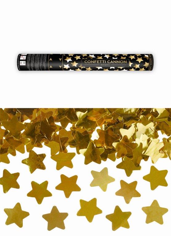 Gold Star Confetti Tube 40cms PartyDeco