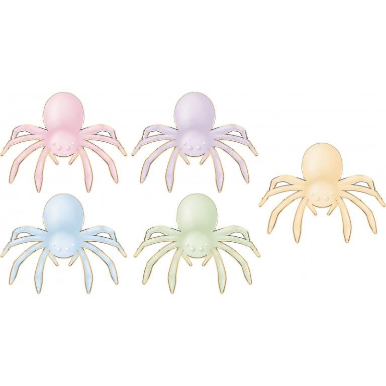 Pastel Halloween Spiders for Decoration Tim e Puce