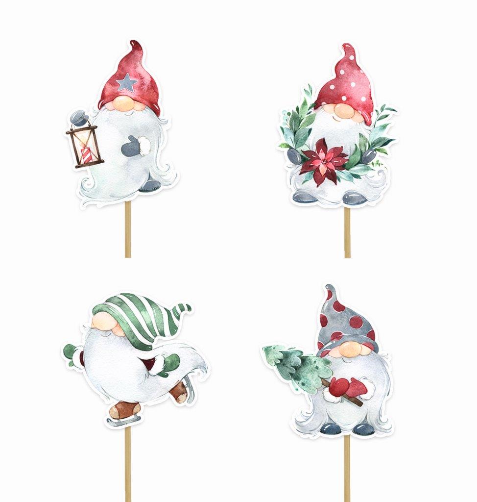Christmas Gnome CupCake Toppers Anniversary House