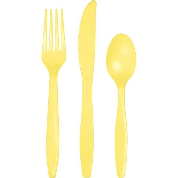 Plastic Cutlery Set - Yellow
