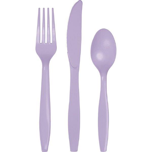 Plastic Cutlery Set - Lilac Creative Converting