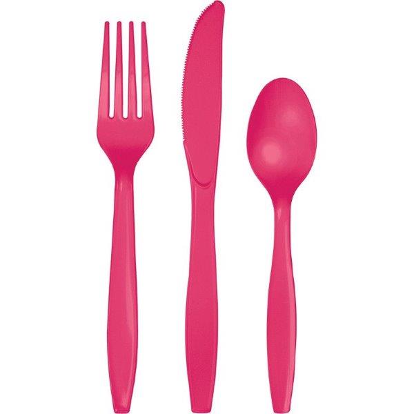 Plastic Cutlery Set - Fuchsia Creative Converting