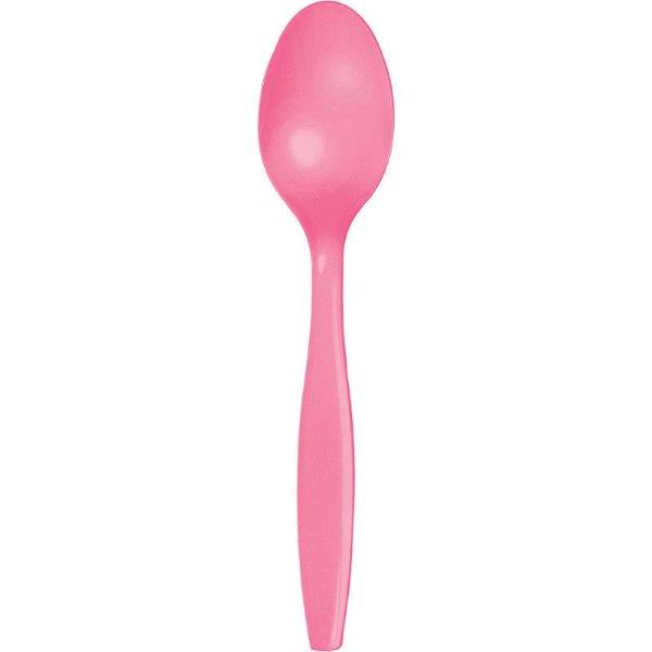 Set of 24 dessert spoons - Pink Creative Converting