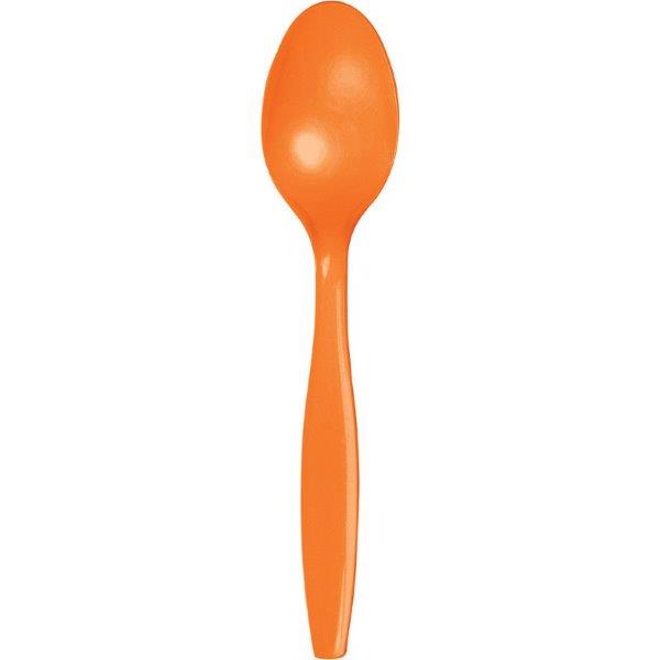 Set of 24 dessert spoons - Orange Creative Converting