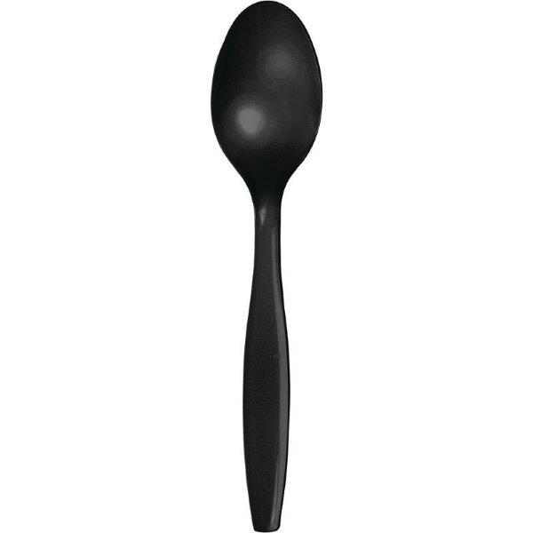 Set of 24 dessert spoons - Black Creative Converting
