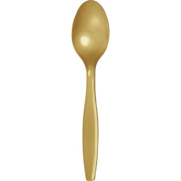 Set of 24 dessert spoons - Gold Creative Converting