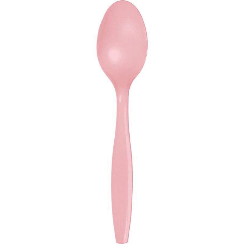 Set of 24 dessert spoons - Baby Pink Creative Converting
