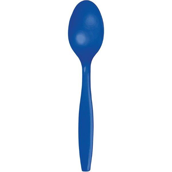 Set of 24 dessert spoons -Cobalt Blue Creative Converting