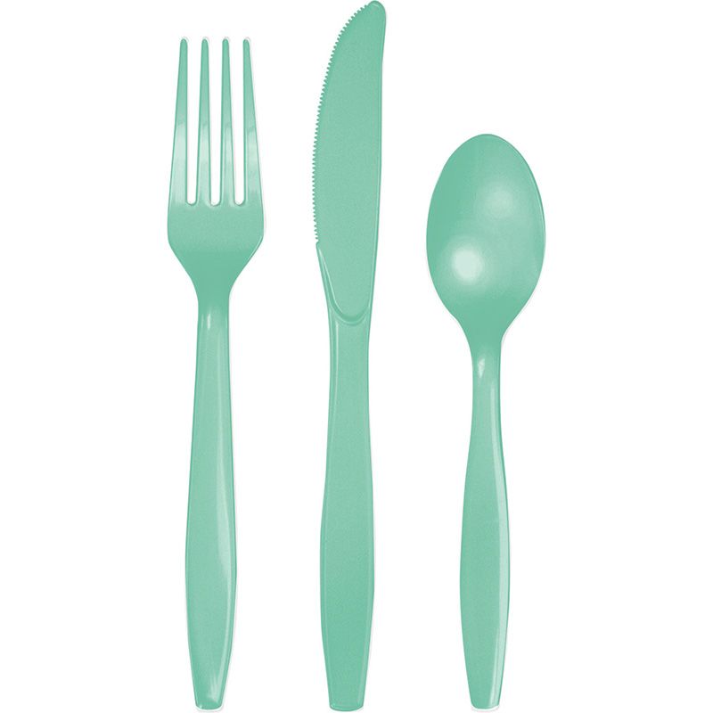 Plastic Cutlery Set - Mint Green