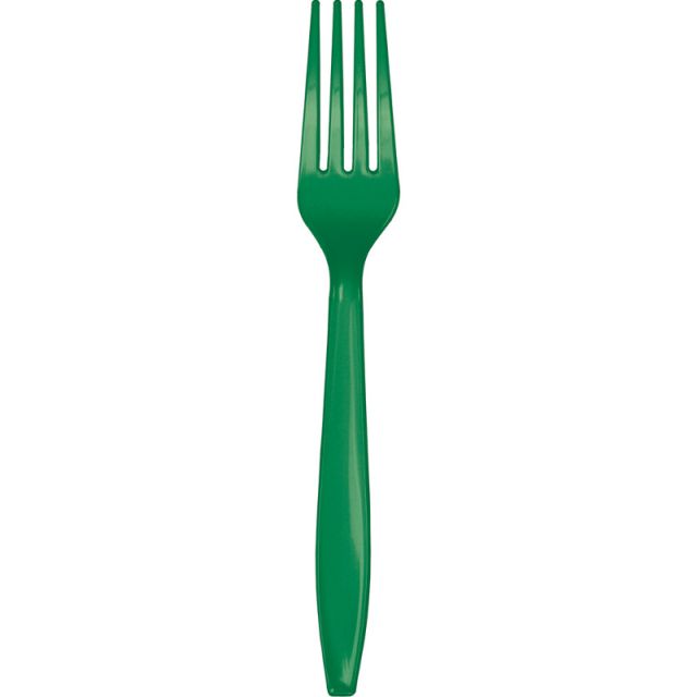 24 Plastic Forks - Emerald Green Creative Converting