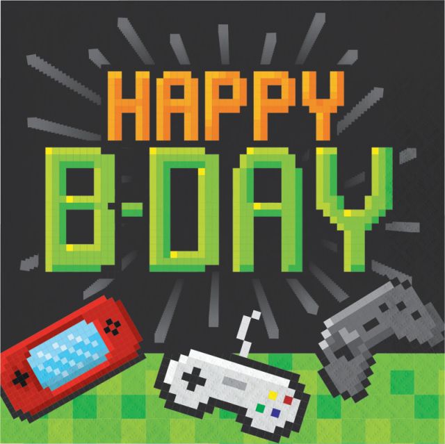Servilletas Gaming Party "Happy Birthday" Creative Converting