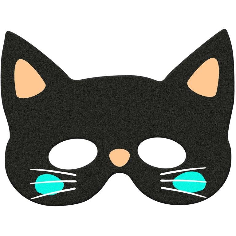 Happy Halloween Black Cat Mask Folat