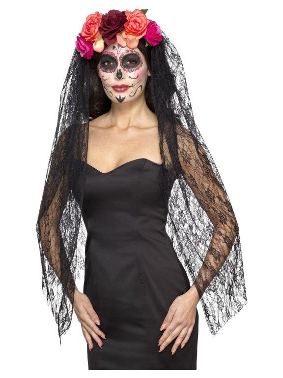 Day of the Dead Deluxe Veil Smiffys