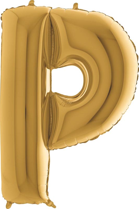 Globo de foil con letra P de 40" - oro Grabo