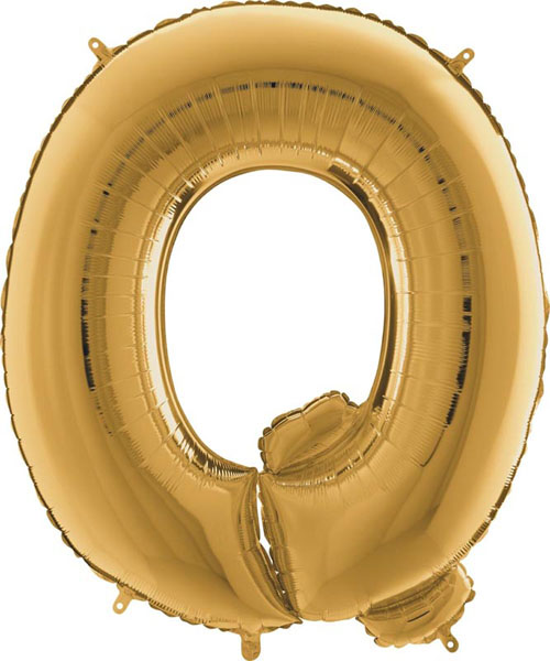 Balão Foil 40" Letra Q - Ouro