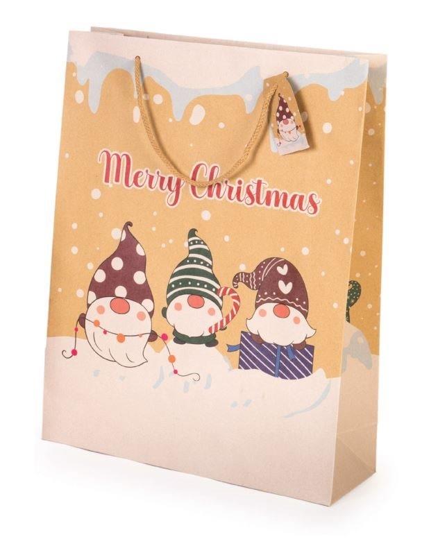 Large Christmas Gnomes Paper Bag XiZ Party Supplies