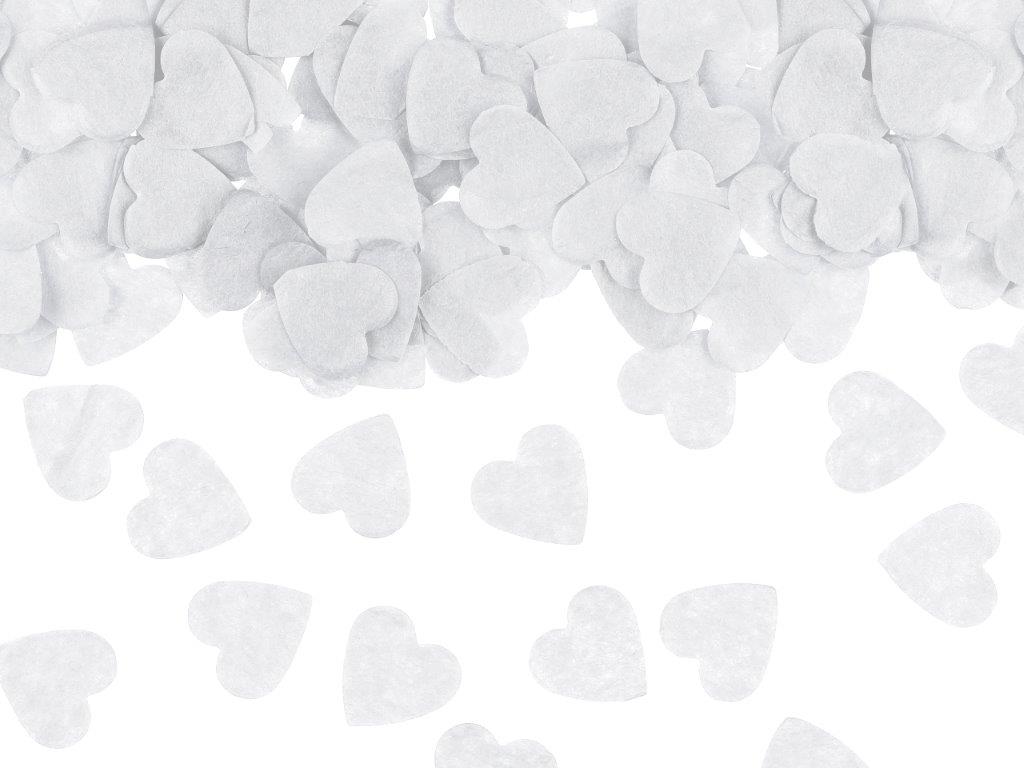 Heart Paper Confetti 15g - White PartyDeco