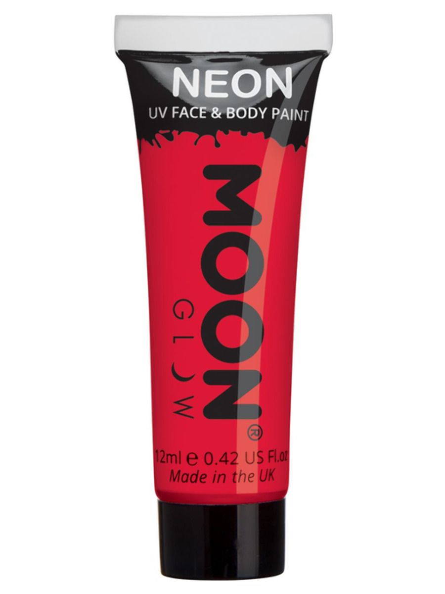 Neon UV Face Paint - Red Moon