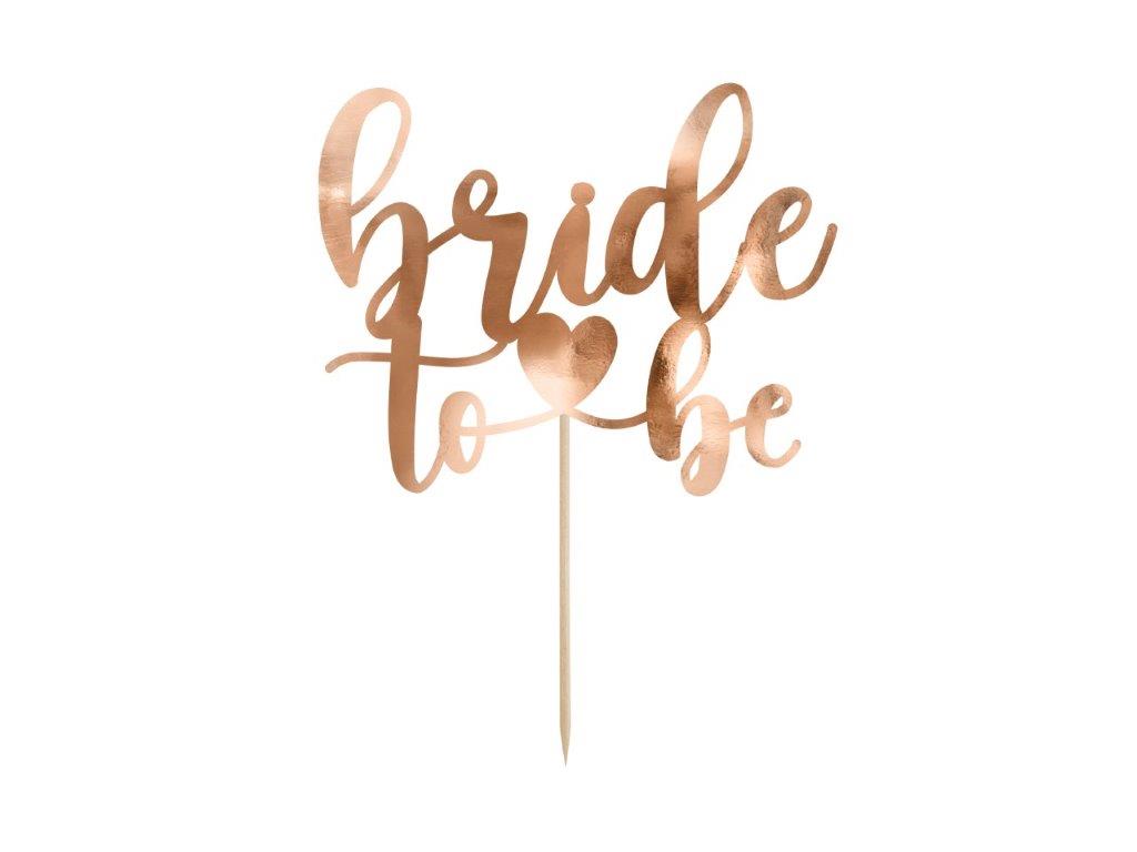 Bride to Be Rose Gold Cake Topper PartyDeco