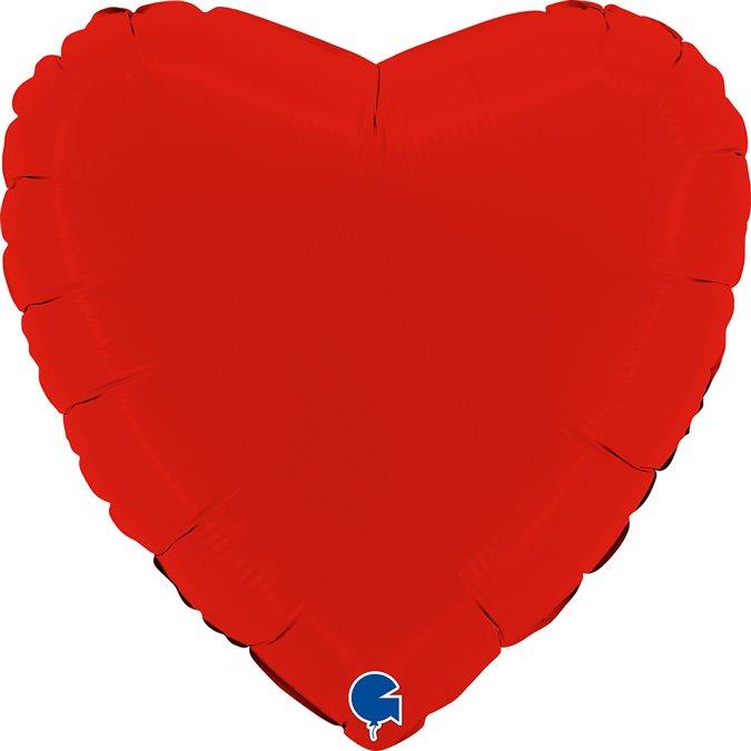 Balão Foil 18" Coração Matte - Vermelho Grabo