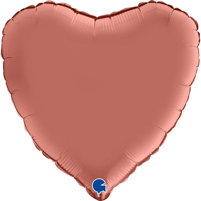 Foil Balloon 18" Satin Heart - Rose Gold