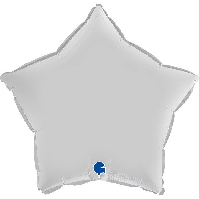 Balão Foil 18" Estrela Satin - Branco Grabo