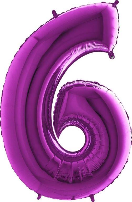 40" Foil Balloon nº 6 - Purple