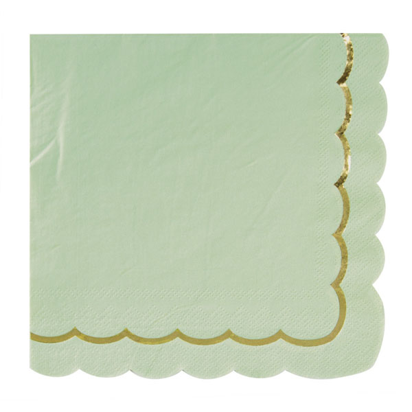 Napkins with gold border - Olive Green Tim e Puce