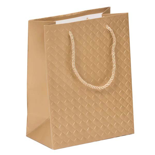 Brigitte Medium Paper Bag - Gold XiZ Party Supplies