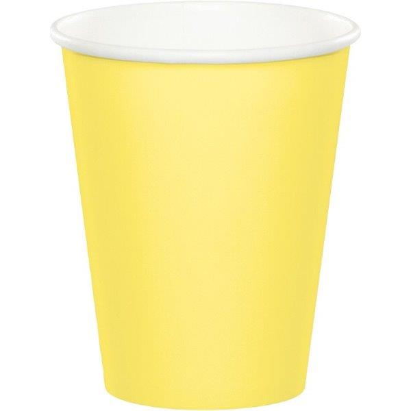 24 Cardboard Cups - Yellow Creative Converting
