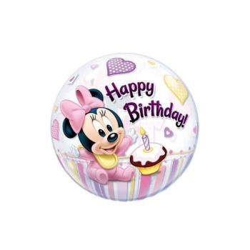 Bubble Minnie 1st Birthday Qualatex