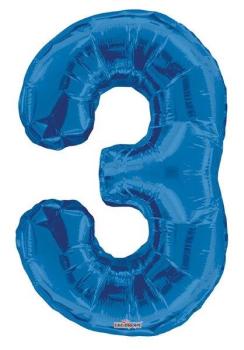 34" Foil Balloon nº 3 - Blue
