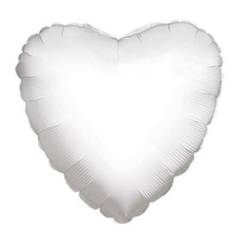 18" Heart Foil Balloon - White