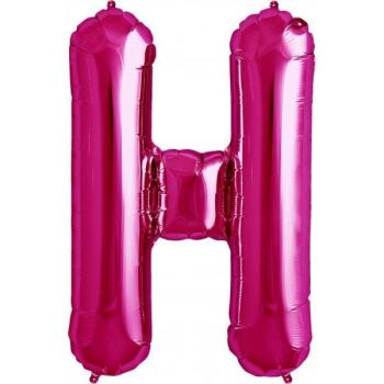 34" Letter H Foil Balloon - Pink