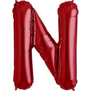 34" Letter N Foil Balloon - Red NorthStar