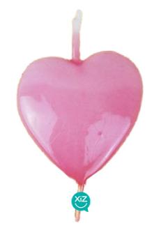 6cm Heart Candle - Pink VelasMasRoses
