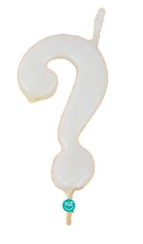 Candle 6cm Question Mark - White