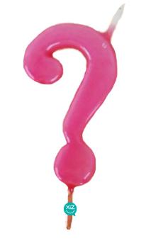 Question Mark Candle 6cm - Pink