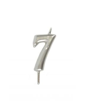 Candle 6cm nº7 - Silver