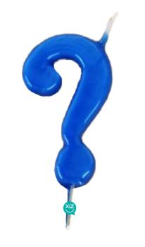Question Mark Candle 6cm - Medium Blue VelasMasRoses